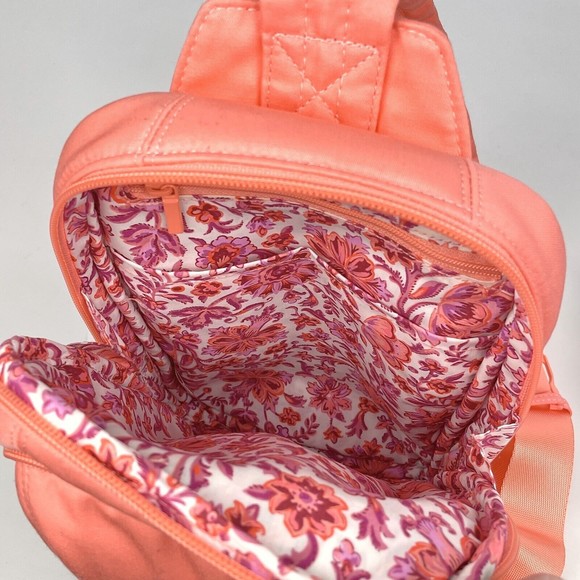 NWT Vera Bradley Utility Sling Backpack Desert Flower Pink Recycled Cotton - Picture 7 of 16